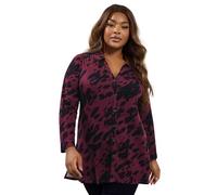 Yours Curve Red Abstract Print Jersey Shirt - Women's - Plus Size Curve