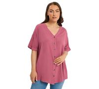 Yours Curve Red Chambray Button Through Blouse - Women's - Plus Size Curve