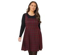 Yours Curve Red Check Pinafore Dress - Women's - Plus Size Curve