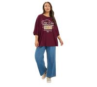 Yours Women's Pumpkin Graphic T-Shirt in Burgundy | Size: 22/24
