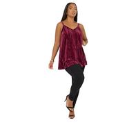 Crushed Velour Cami Vest Top Yours Burgundy 16