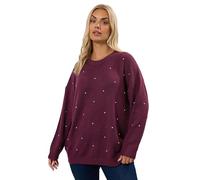 Yours Curve Red Diamante Embellished Jumper - Women's - Plus Size Curve