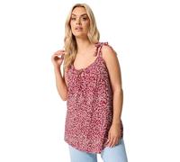 Yours Curve Red Ditsy Floral Strappy Vest Top - Women's - Plus Size Curve