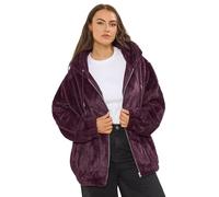 Yours Curve Red Faux Fur Hooded Jacket - Women's - Plus Size Curve