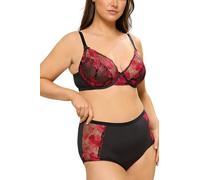 Yours Curve & Red Floral Embroidered Full Brief - Women's - Plus Size Curve
