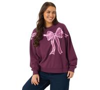 Yours Curve Red Glitter Bow Novelty Christmas Sweatshirt - Women's - Plus Size Curve