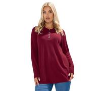 Yours Curve Red Henley Swing Top - Women's - Plus Size Curve