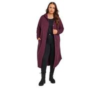 Buttoned Through Hooded Maxi Jacket Yours Red 18