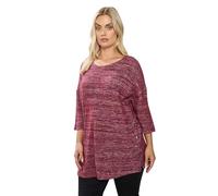 Yours Curve Red Knitted Side Button Top - Women's - Plus Size Curve