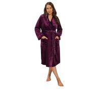 Yours Women's Luxe Dressing Gown in Burgundy | Size: 22/24
