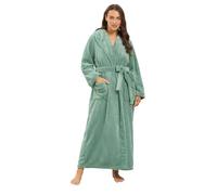 Yours Women's Luxe Dressing Gown in Green | Size: 22-24 Yours Green 22-24