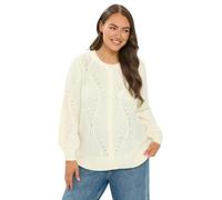 Yours Curve White Pointelle Knit Cardigan - Women's - Plus Size Curve