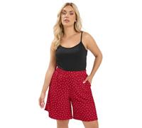Yours Curve Red Polka Dot Crinkle Shorts - Women's - Plus Size Curve