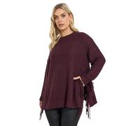 Yours Curve Red Side Fringe Knitted Jumper - Women's - Plus Size Curve