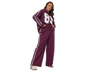 Yours Curve Red Side Stripe Wide Leg Joggers - Women's - Plus Size Curve