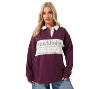 Yours Curve Red 'Stockholm' Rugby Top - Women's - Plus Size Curve