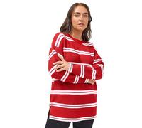 Yours Curve Red Stripe Drop Shoulder Knitted Jumper - Women's - Plus Size Curve