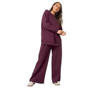 Yours Curve Red Sweatshirt & Wide Leg Jogger Set - Women's - Plus Size Curve