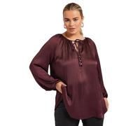 Yours Curve Red Tie Neck Blouse - Women's - Plus Size Curve