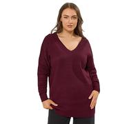 Yours Curve Red V-Neck Knit Jumper - Women's - Plus Size Curve