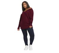 Yours Curve Red V-Neck Knit Jumper - Women's - Plus Size Curve