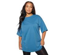 Yours Curve Relaxed Longline T-Shirt - Women's - Plus Size Curve Blue