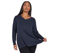 Yours Curve Ribbed Long Sleeve Swing Top - Women's - Plus Size Curve