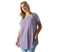 Yours Curve Ribbed Soft Touch T-Shirt - Women's - Plus Size Curve Purple