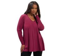 Yours Curve Ribbed Swing T-Shirt - Women's - Plus Size Curve Dark Pink