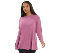 Yours Curve Ribbed Swing T-Shirt - Women's - Plus Size Curve Pink
