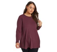 Yours Curve Ribbed Swing T-Shirt - Women's - Plus Size Curve Purple