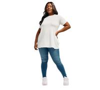 Yours Curve Ribbed Swing T-Shirt - Women's - Plus Size Curve White