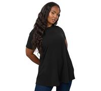Yours Curve Ribbed Swing Top - Women's - Plus Size Curve Black