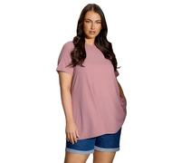 Yours Curve Ribbed Swing Top - Women's - Plus Size Curve Light Pink