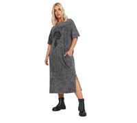 Rose Graphic Print T-Shirt Dress Yours Grey 18