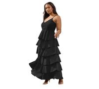 Yours Curve Ruffle Maxi Dress - Women's - Plus Size Curve Black