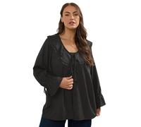 Yours Curve Ruffle Tie Front Blouse - Women's - Plus Size Curve Black