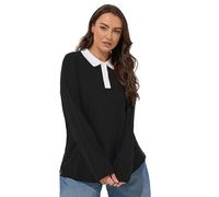 Yours Curve Rugby Collar Top - Women's - Plus Size Curve Black