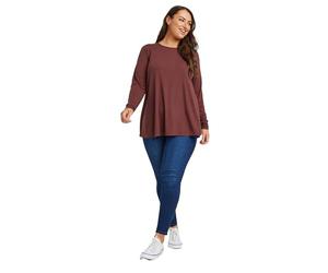 Yours Curve Rust Brown Ribbed Swing T-Shirt - Women's - Plus Size Curve