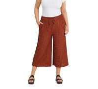 Yours Curve Rust Bubble Textured Cropped Trousers - Women's - Plus Size Curve Orange