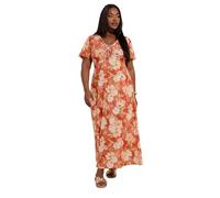 Yours Curve Rust Floral Bow Front Maxi Dress - Women's - Plus Size Curve Brown