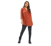 Yours Curve Rust Half Placket Shirt - Women's - Plus Size Curve
