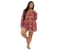 Yours Curve Rust Metallic Zig Zag Tie Neck Tunic Top - Women's - Plus Size Curve