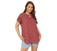 Yours Curve Rust Orange Cheesecloth Crochet Top - Women's - Plus Size Curve