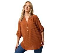 Yours Curve Rust Orange Dobby Shirt - Women's - Plus Size Curve