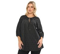 Yours Curve Rust Orange Floral Broderie Anglaise Tie Front Top - Women's - Plus Size Curve