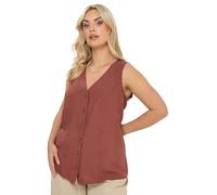 Yours Curve Rust Orange Linen Waistcoat - Women's - Plus Size Curve