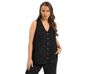 Yours Curve Rust Orange Linen Waistcoat - Women's - Plus Size Curve