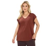 Yours Curve Rust Orange V-Neck Basic T-Shirt - Women's - Plus Size Curve