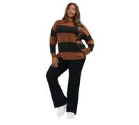 Yours Curve Rust Striped Knitted Jumper - Women's - Plus Size Curve